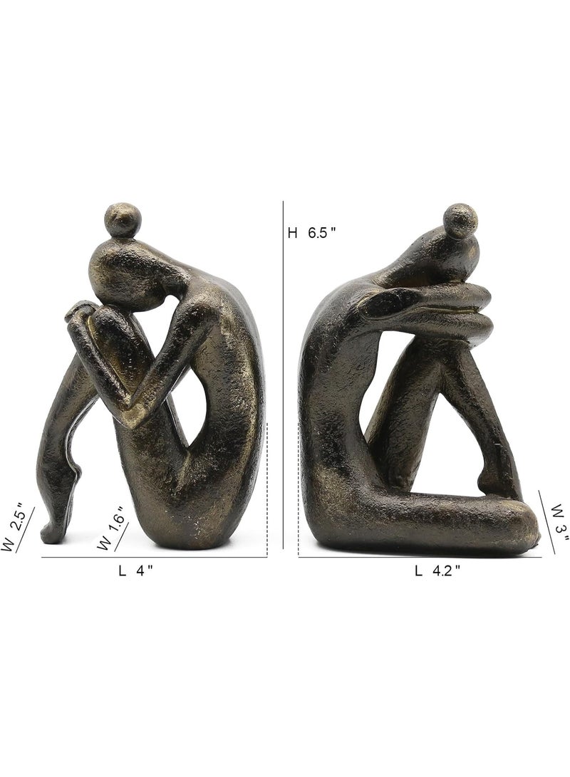 فريدة من نوعها ديكور فتاة المفكر Bookends، مكتب المنزل الكتب الرفوف سدادات حامل، غير انزلاق كتاب سدادات، إبداعي سطح المكتب الزينات لغرفة الدراسة مكتب الفندق الرفوف، الراتنج، 1Pair / 2Piece - Image 4